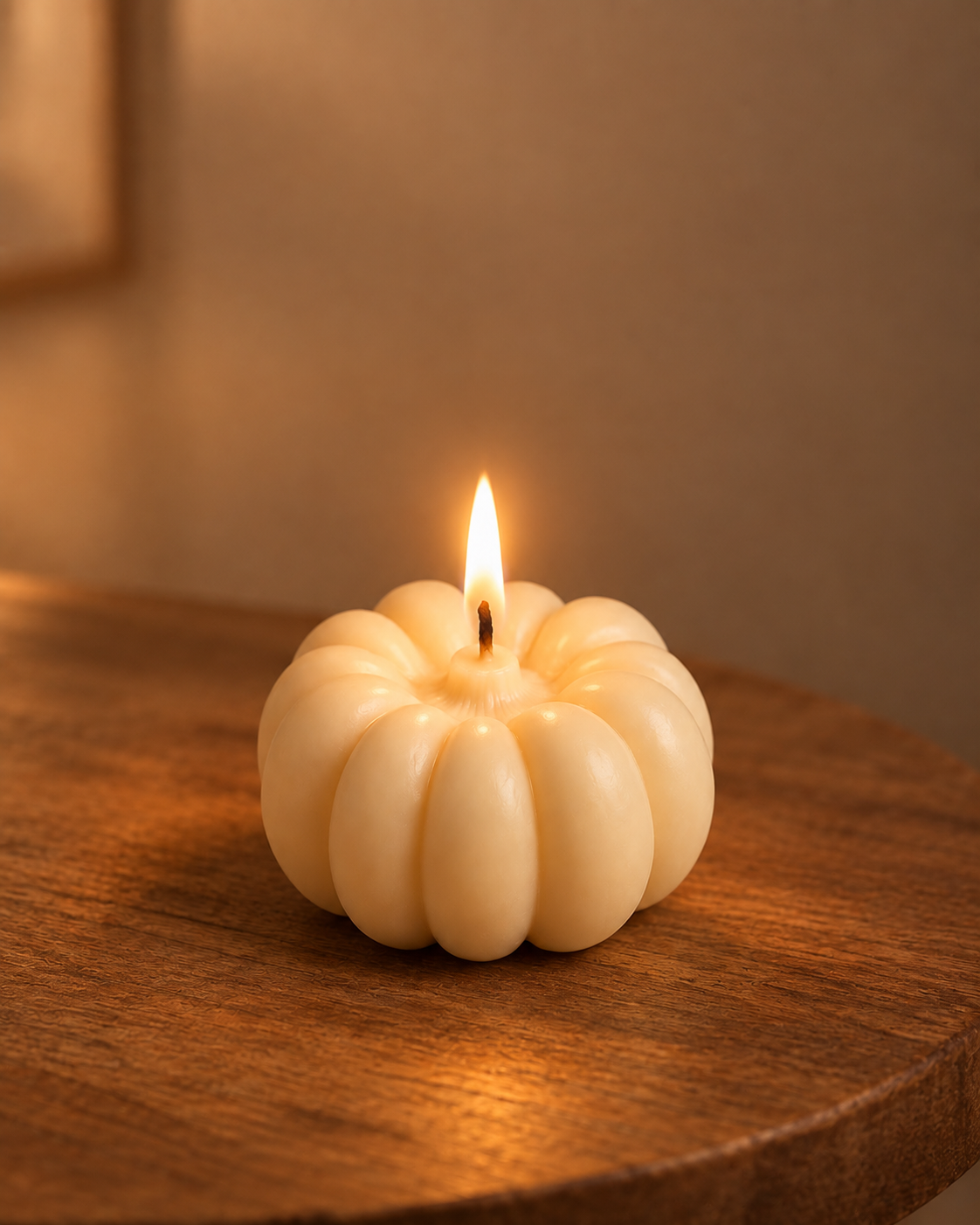 Chunky pumpkin candle