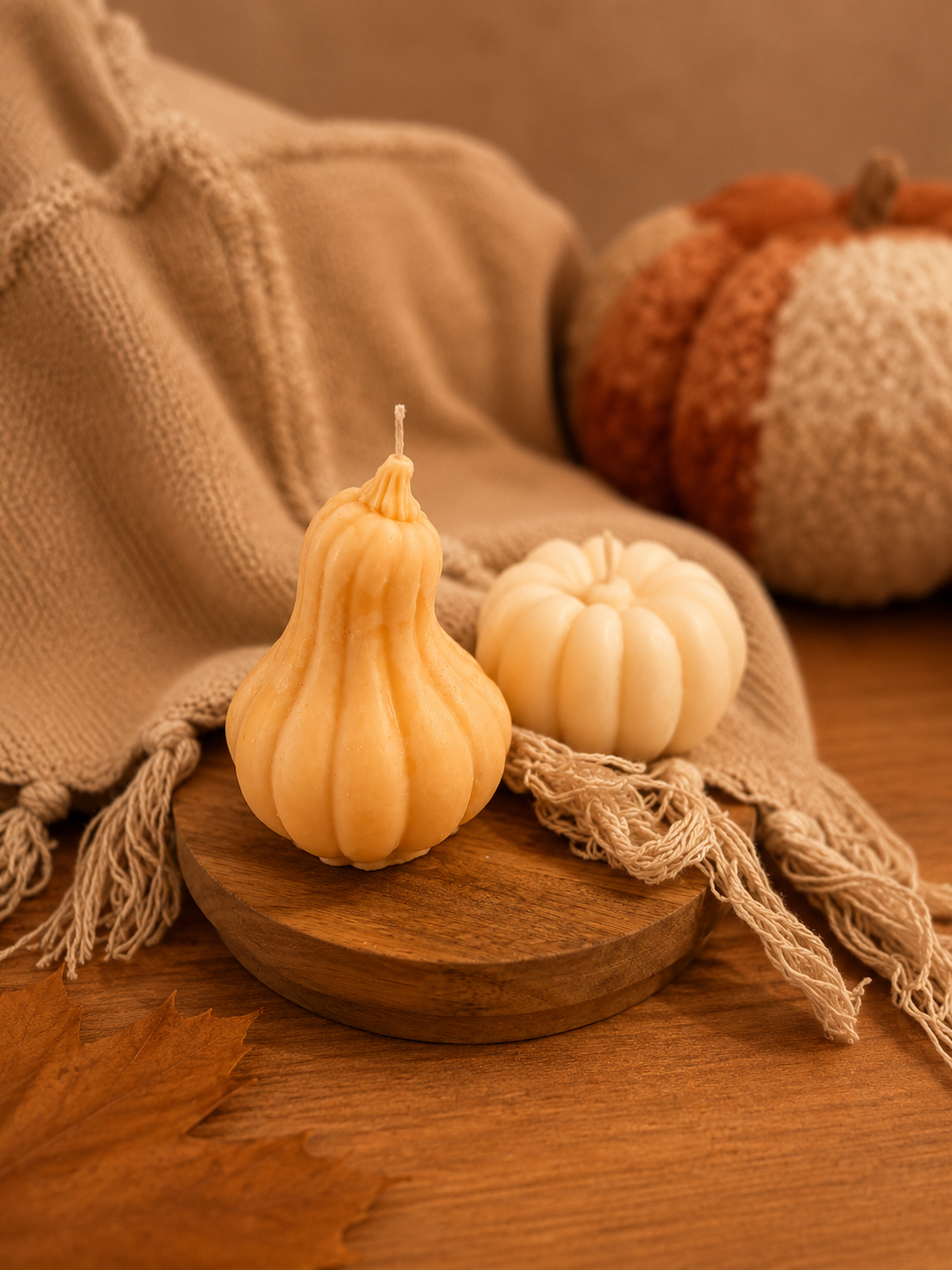 Chunky pumpkin candle